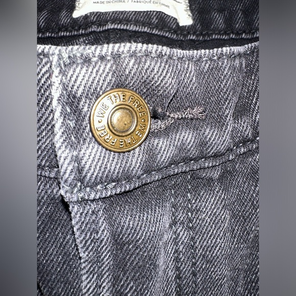 NEW Free People Distressed A-Line Denim Skirt size 31 NWT faded black jean - Picture 2 of 13